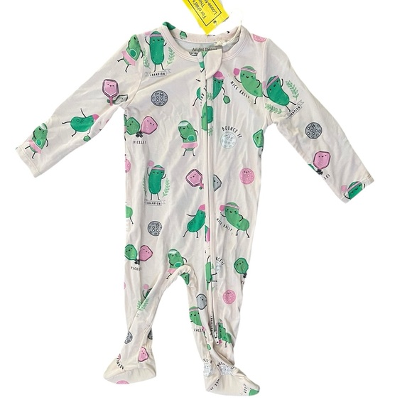 Angel Dear Other - Angel Dear baby pickleball One Piece Footie - Pink and Green